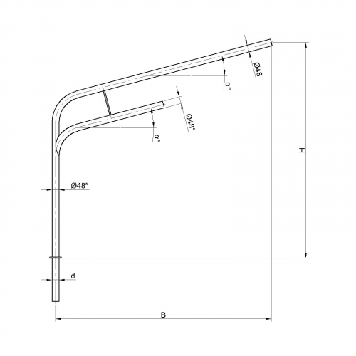 Консольный кронштейн двухрожковый К9-2,0-2,0-1-1